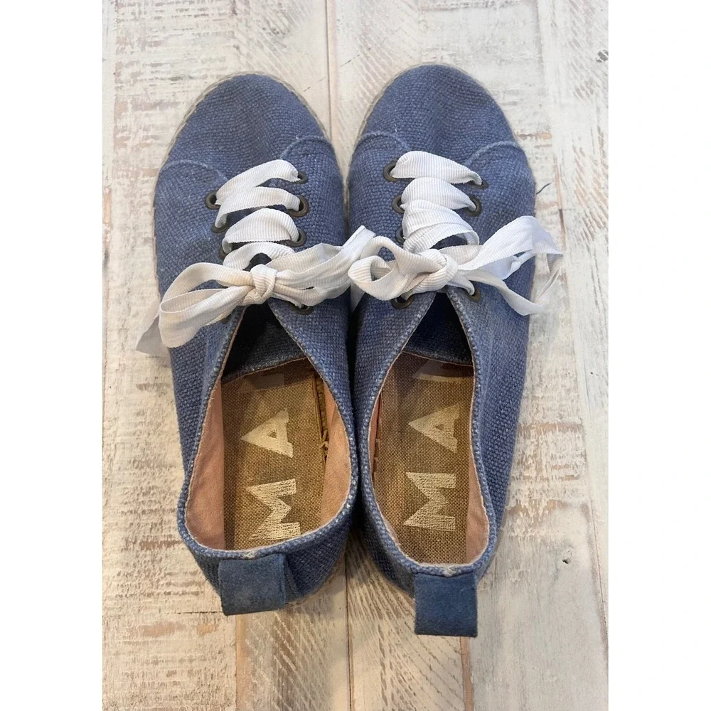 MAI Espadrille Canvas Lace Up Sneakers‎ Blue Women Size Unknown